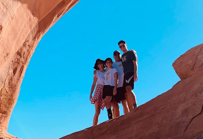 Travelers exploring a destination